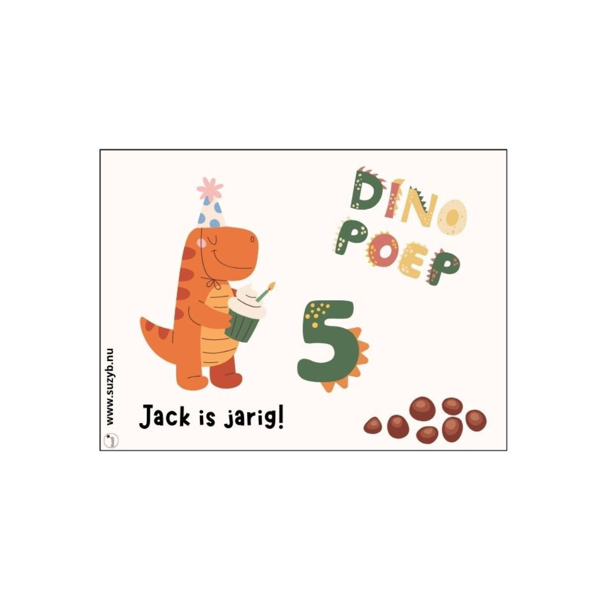 kaartje dino poep