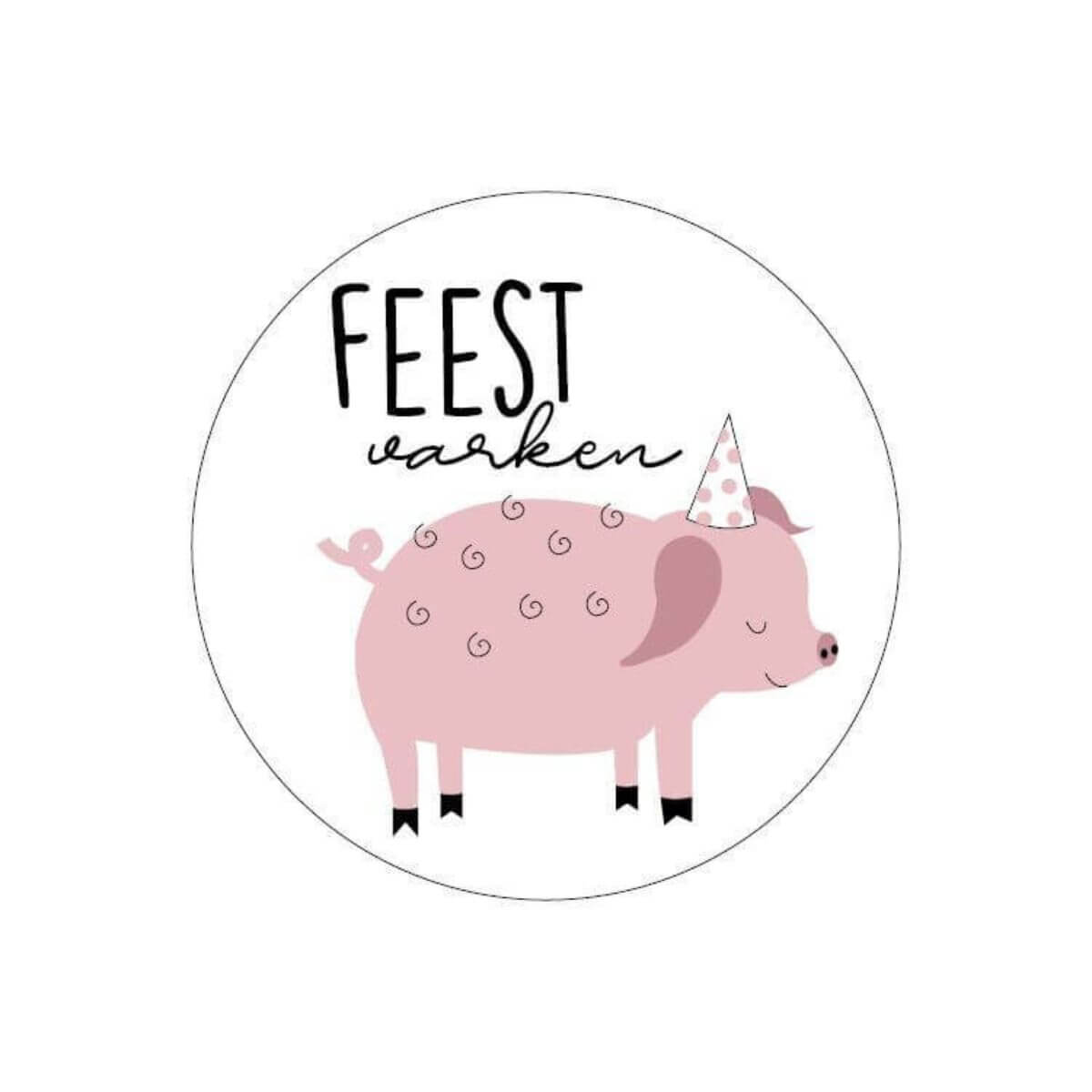Sluitsticker feestvarken 10 x