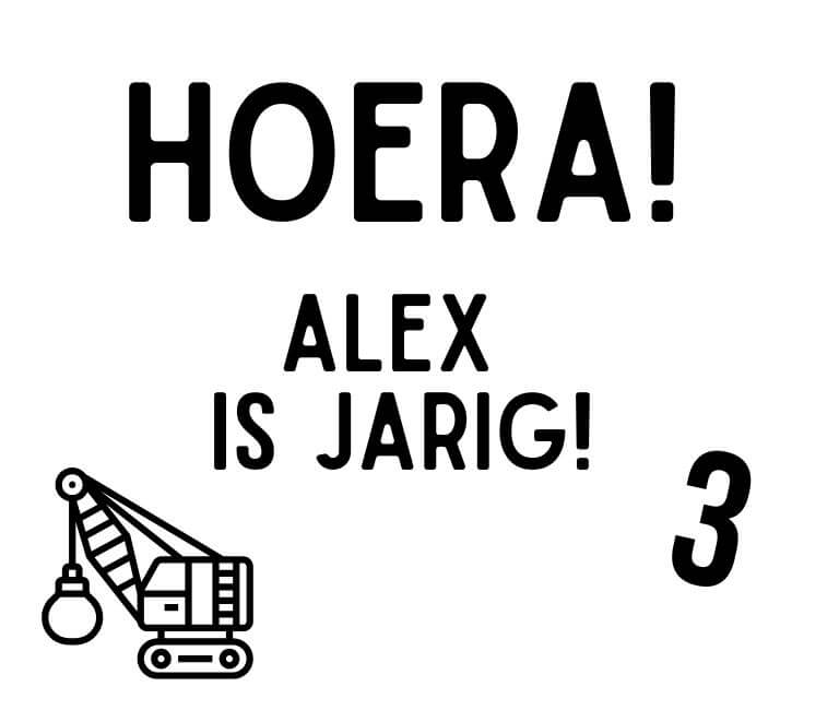 Stickers met naam en hijskraan 10 x