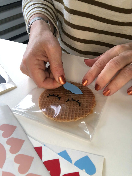 Traktatie stickers smiley voor een traktatie