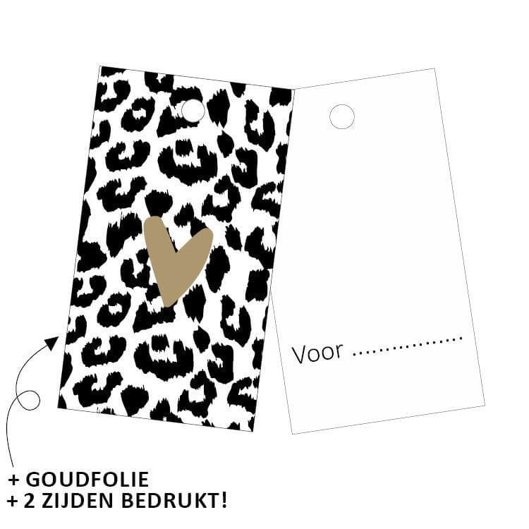Cadeaulabel met luipaardprint voor cadeautjes
