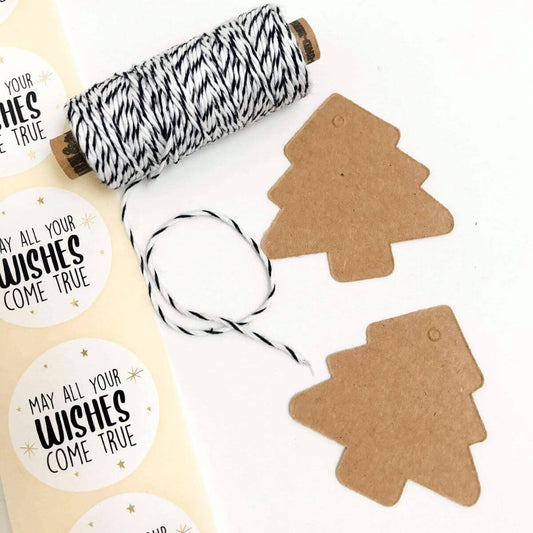 Label kerstboom 5x