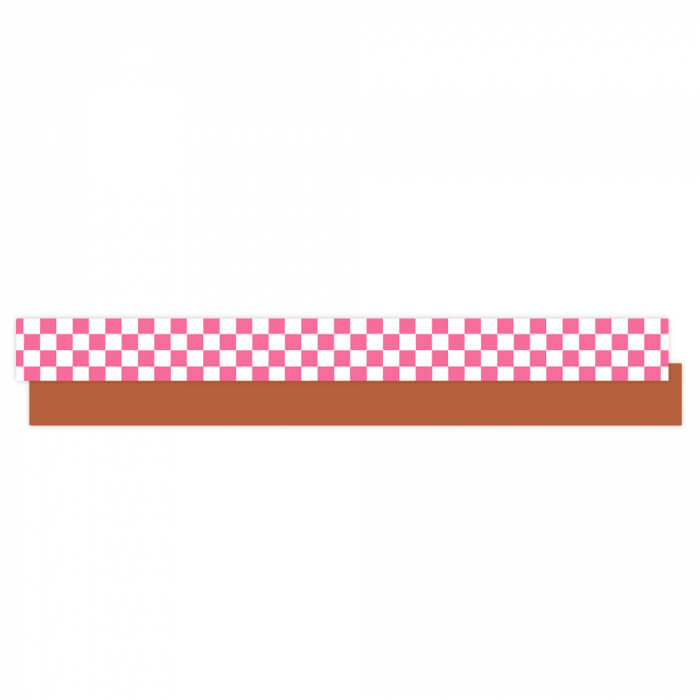 Cadeaulint checkerboard roze en cognac