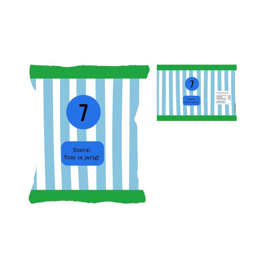 chips traktatie strepen blauw
