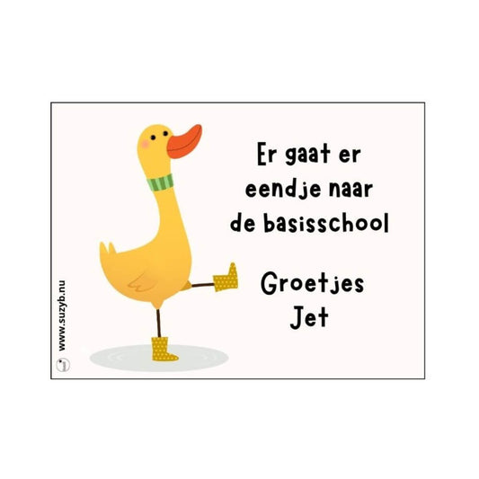 er gaat er eendje naar de basisschool traktatie
