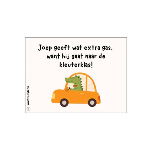 Ik geef wat extra gas omdat ik naar de basisschool mag