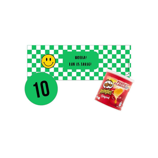 Pringles traktatie smiley groen