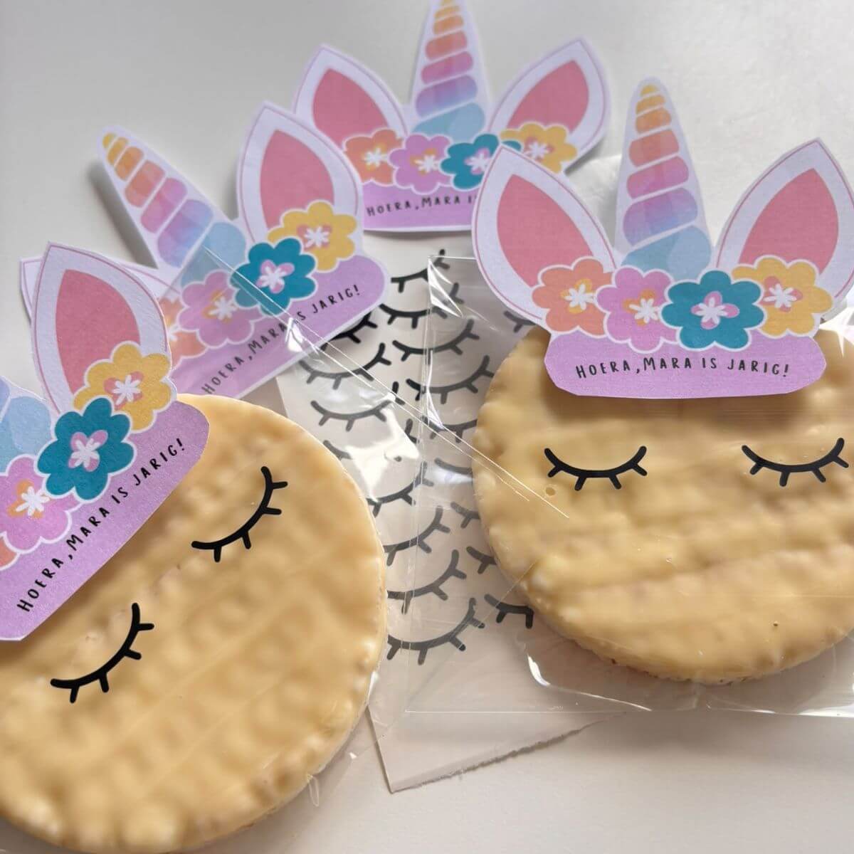 printable traktatie met unicorn