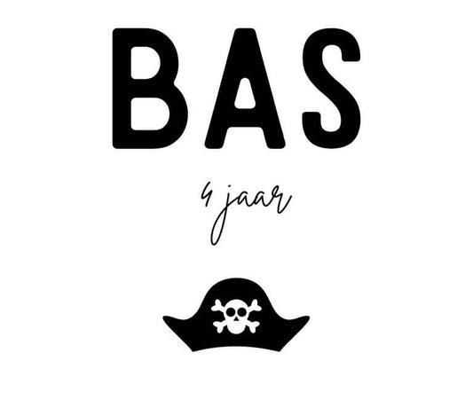 Stickers met naam en piraat 10 x