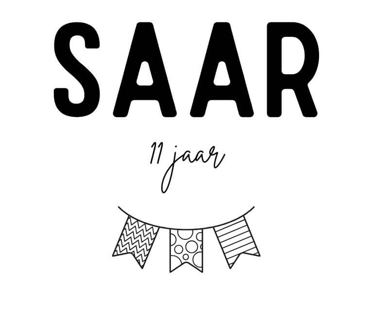Stickers met naam en slinger 10 x