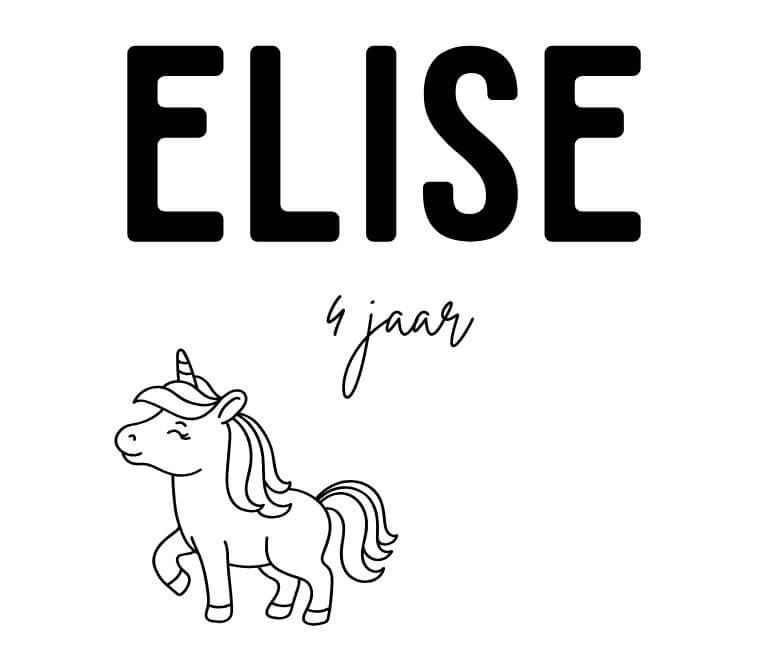 Stickers met naam en unicorn 10 x
