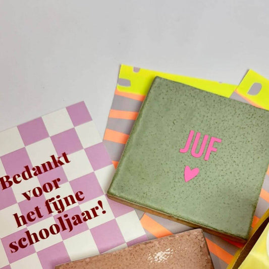 tegeltje met tekst juf