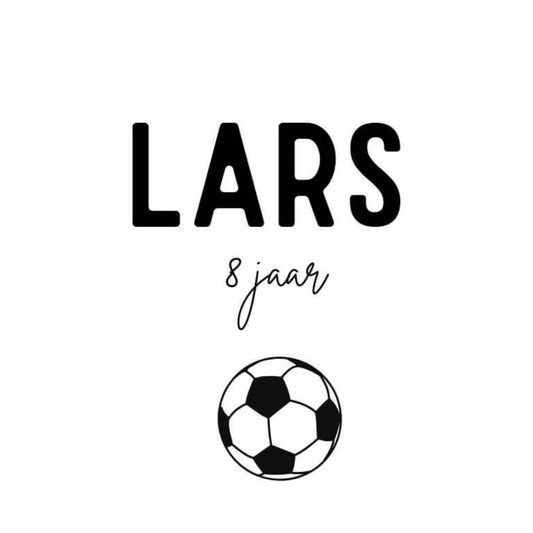 traktatie sticker met naam voetbal