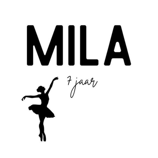 traktatie sticker met naam ballet