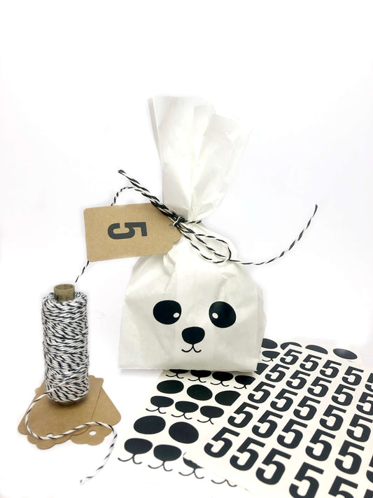 traktatie stickers voor een panda traktatie