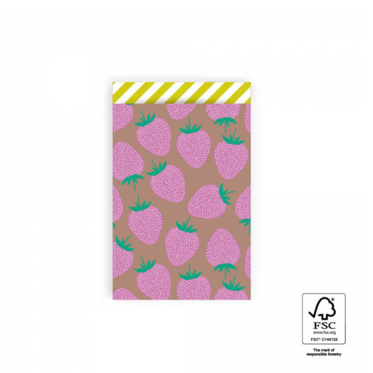 traktatiezakjes met aardbei print