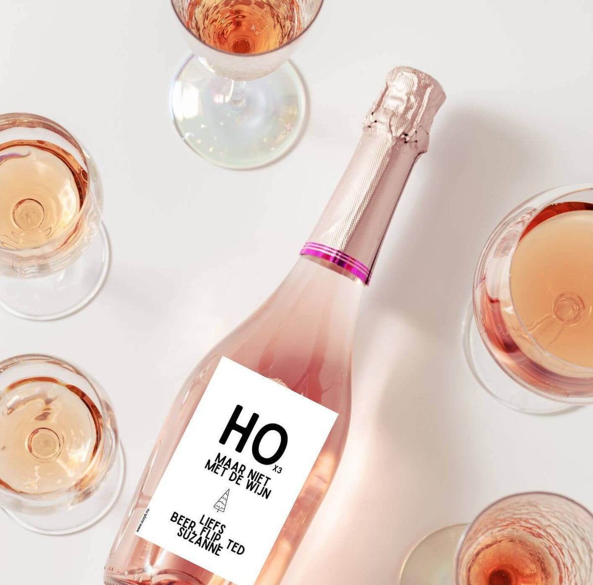 wijnetiket ho ho ho maar niet met de wijn
